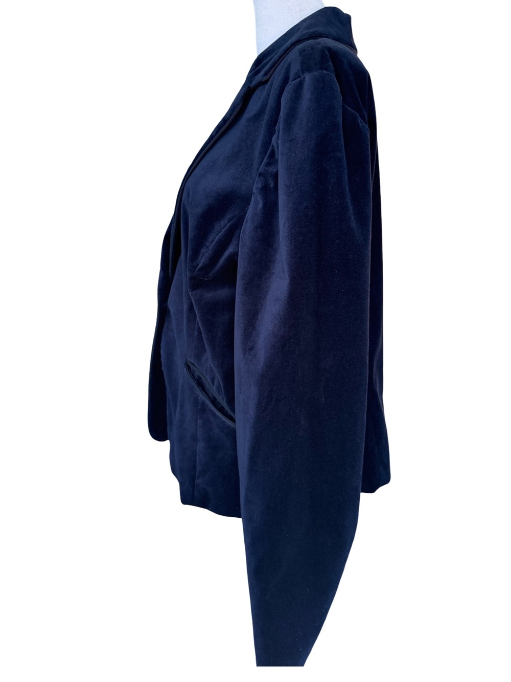 Tommy Hilfiger Stretch Women's Navy Velvet Blazer Size XL - Picture 3 of 6